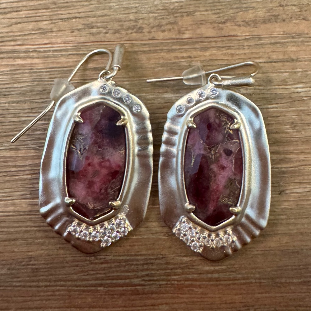 Kendra Scott Anna Maroon Jade Drop Earrings